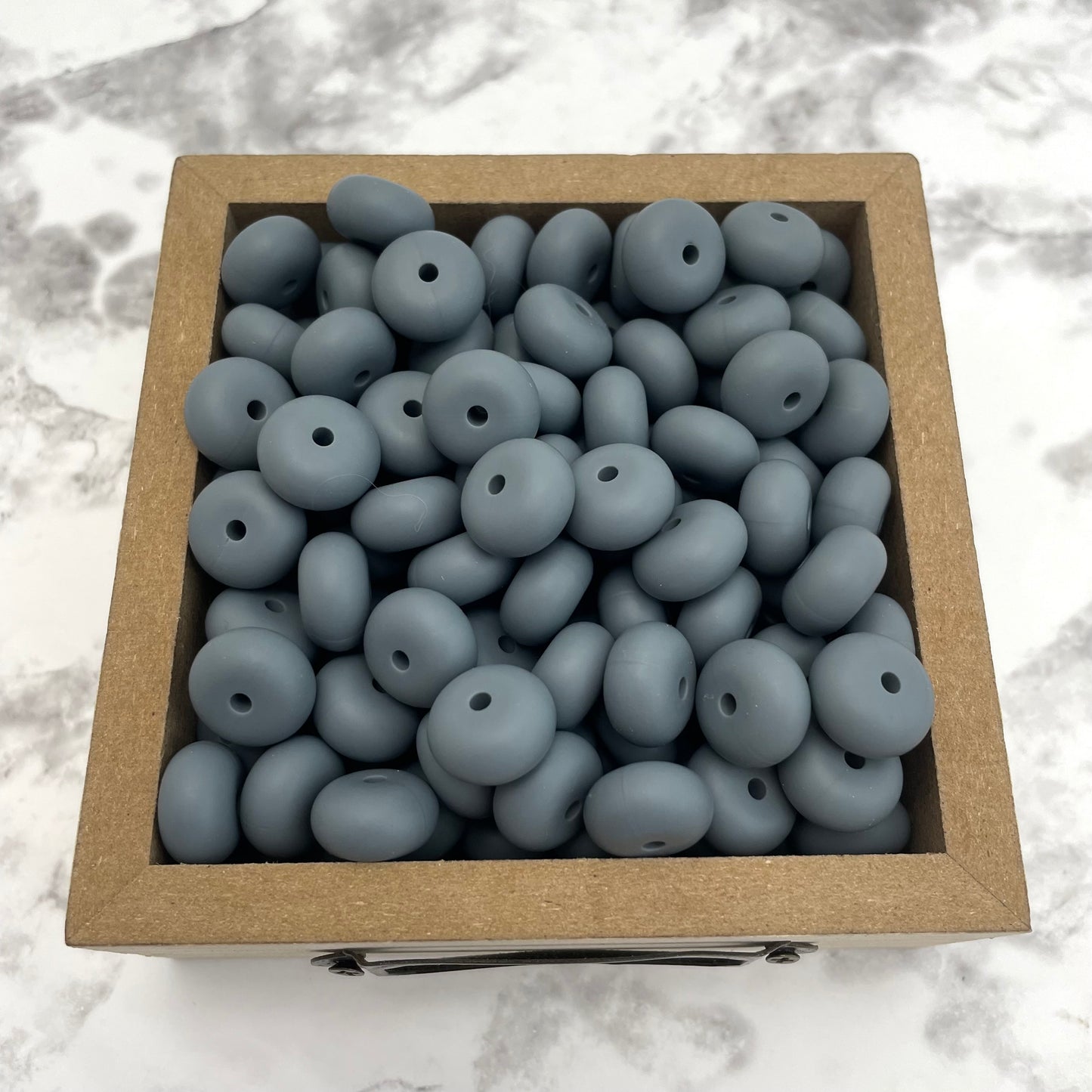 14mm Abacus Silicone Beads - Dark Gray