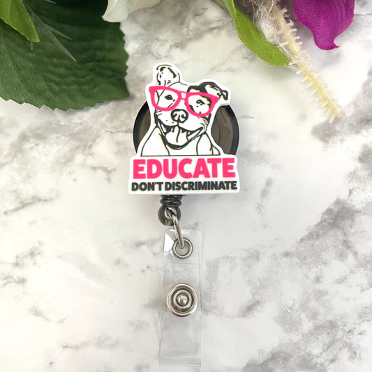 Pitbull Educate Don't Discriminate Planar Resin Flatback