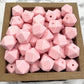 Hex 14mm Silicone Beads - Quartz Pink