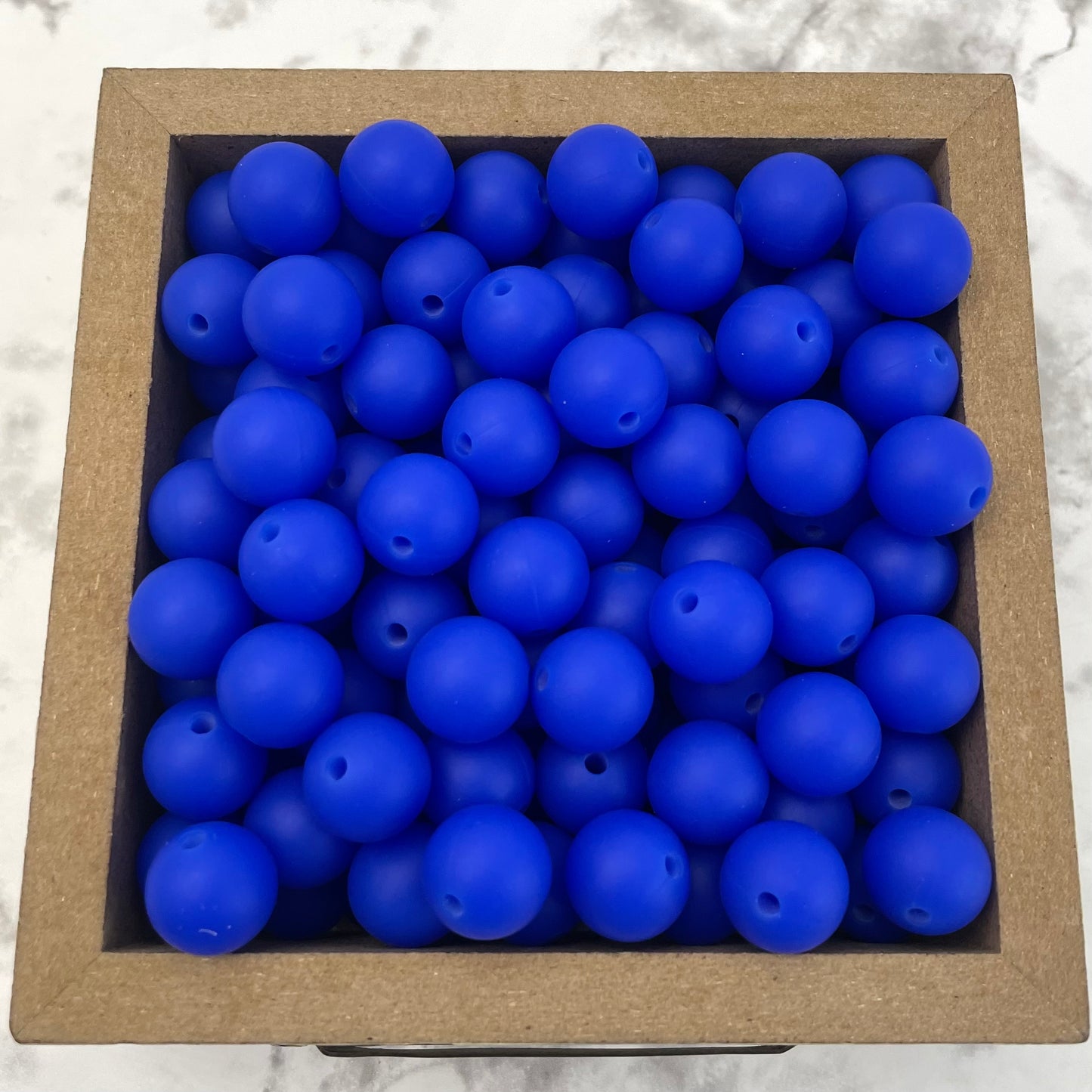 12mm Round Silicone Beads - Royal Blue