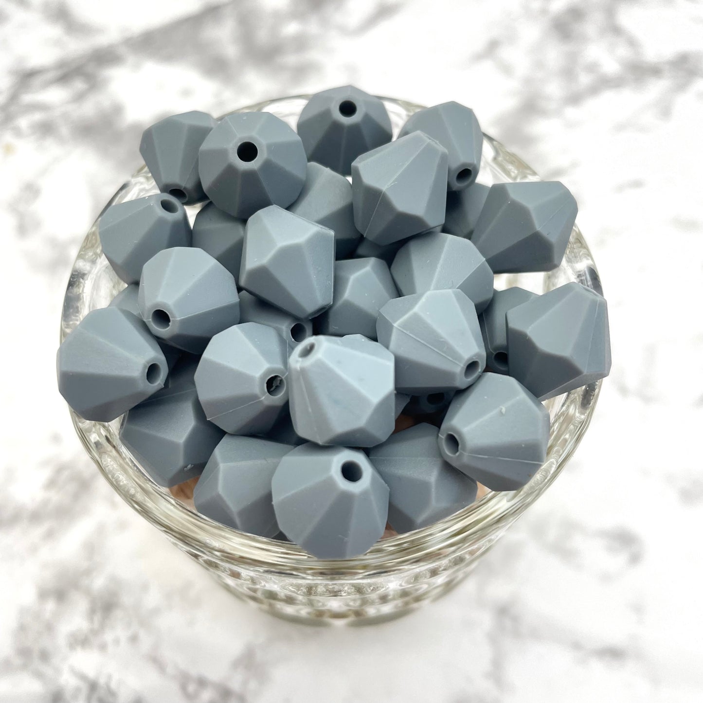 13mm Diamond Silicone Beads - Dark Gray