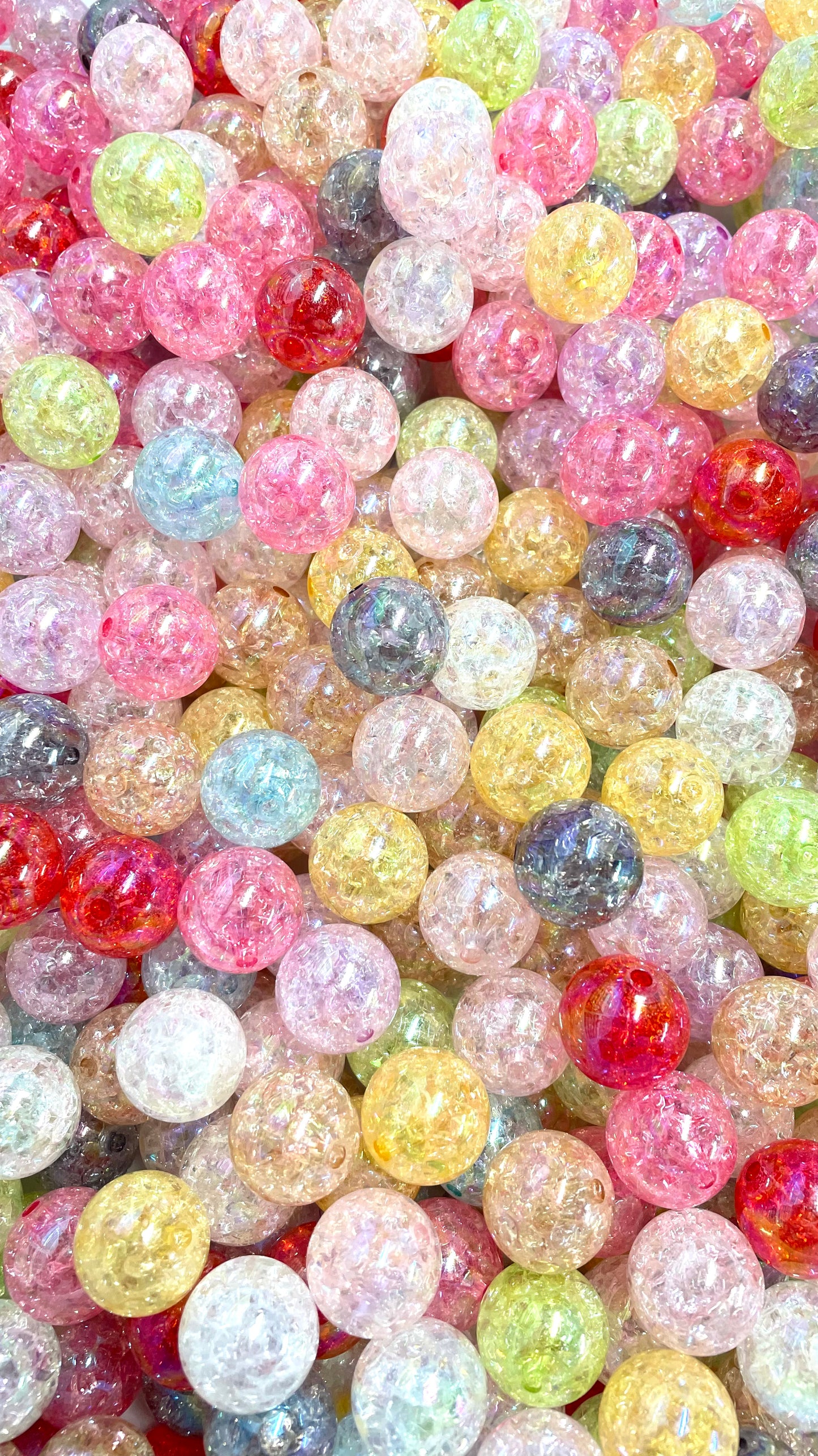 20mm Crackle Acrylic Bubblegum Bead Scoops