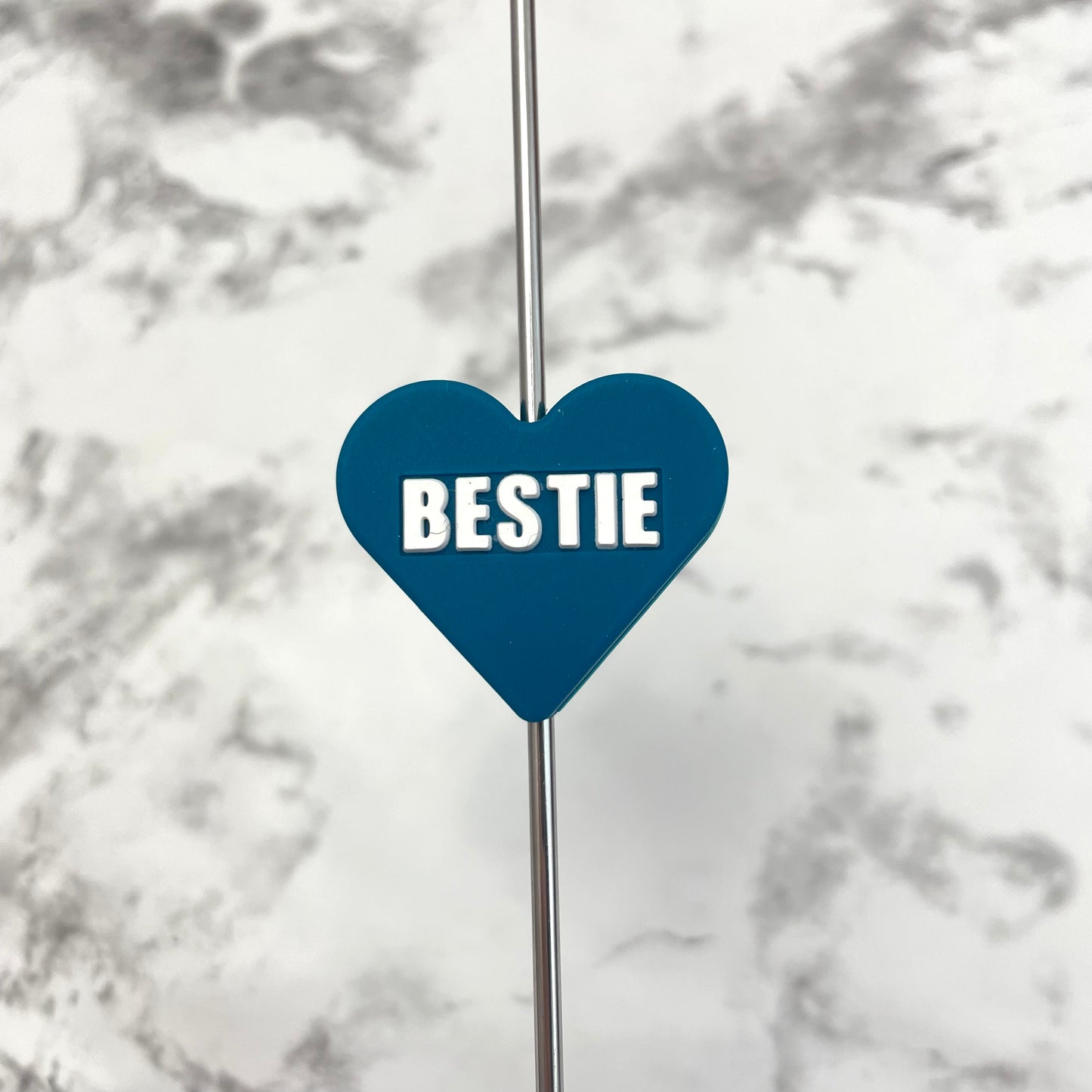 Bestie Heart Silicone Focal Bead