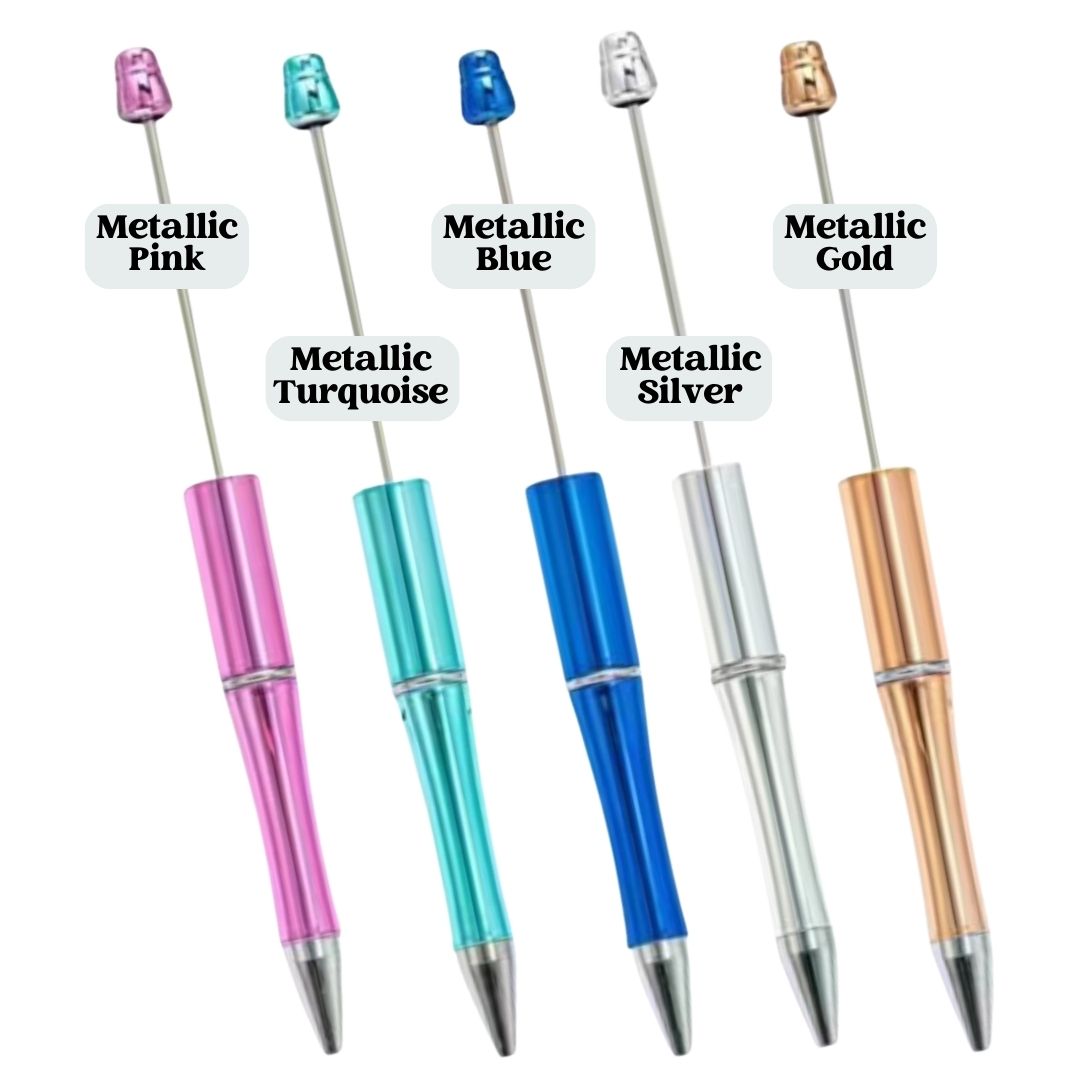 Beadable Pen Plastic - Metallic