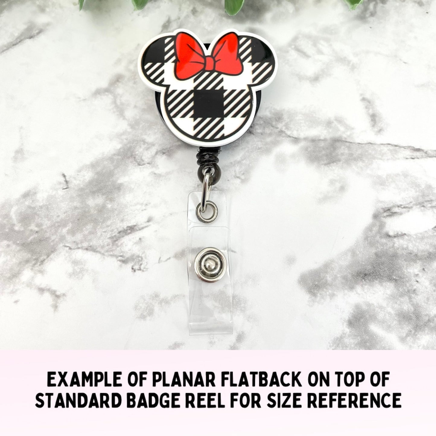 Buffalo Plaid Girl Mouse Head Planar Resin Flatback