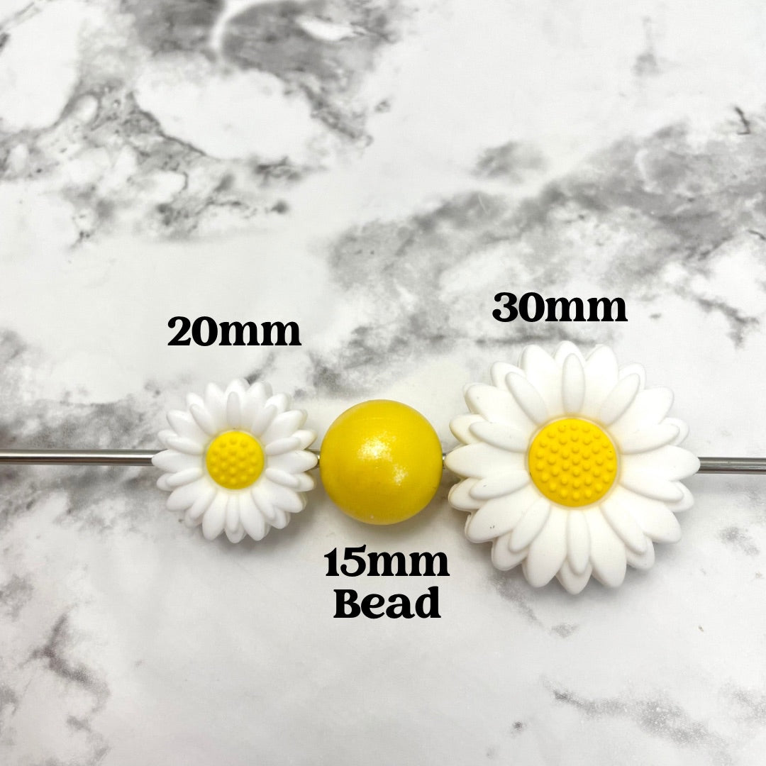 20mm Flower Silicone Focal Beads