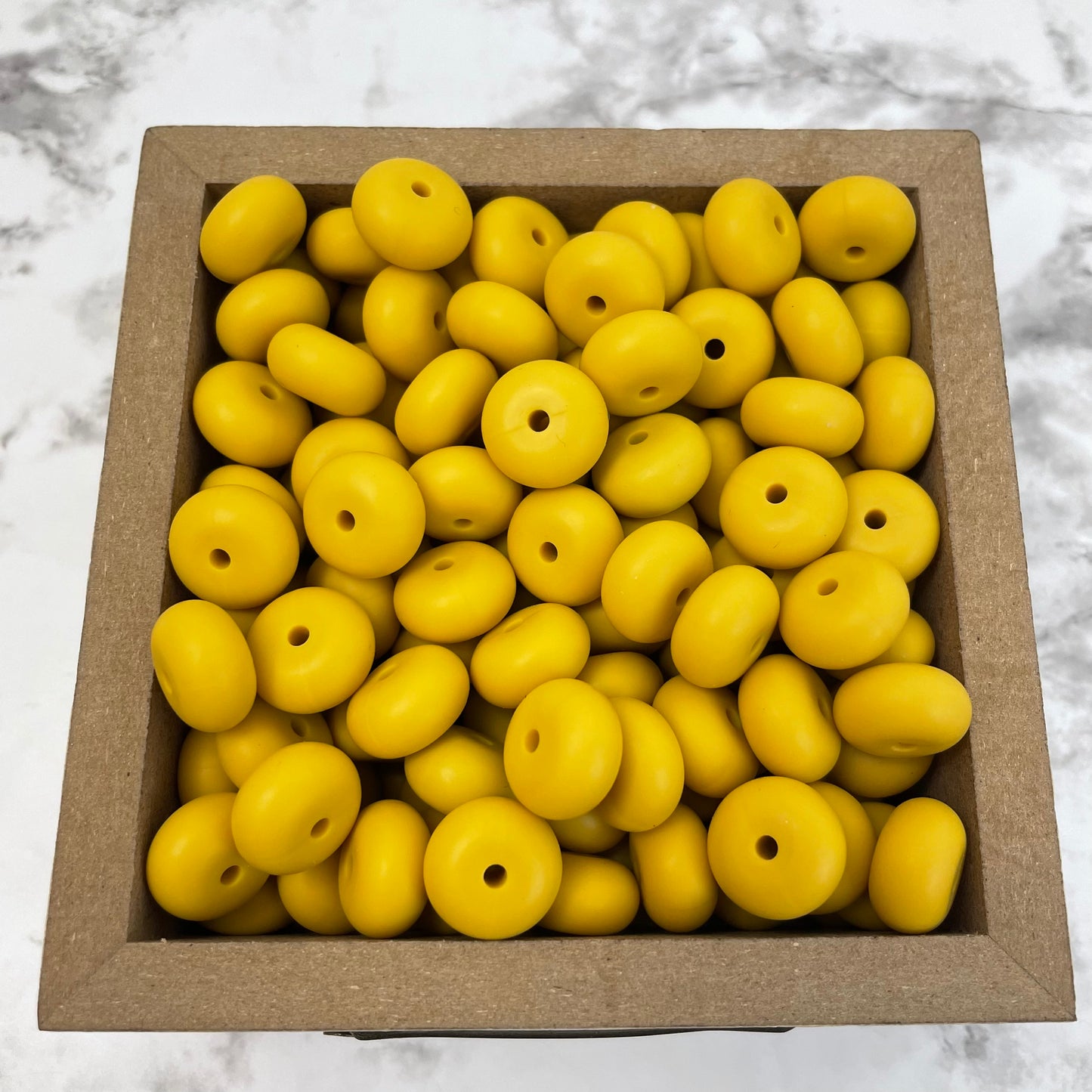 14mm Abacus Silicone Beads - Mustard