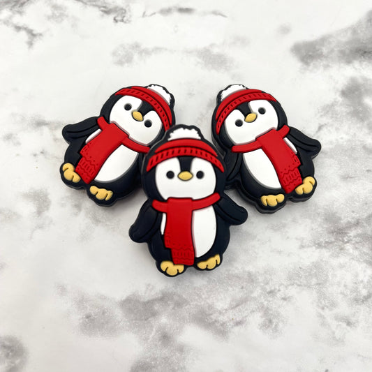 Winter Penguin Silicone Focal Bead