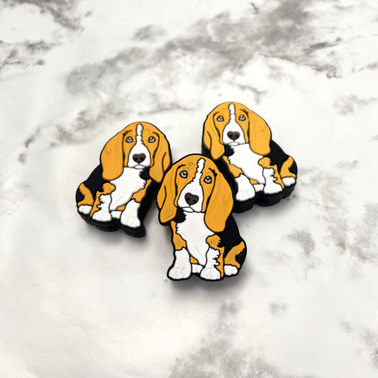 Basset Hound Beagle Puppy Dog Silicone Focal Bead