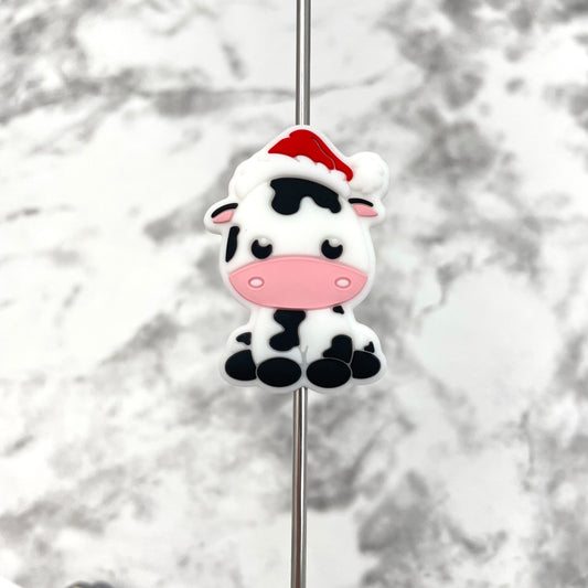 Christmas Cow Silicone Focal Bead