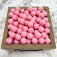 12mm Round Silicone Beads - Pink Lemonade