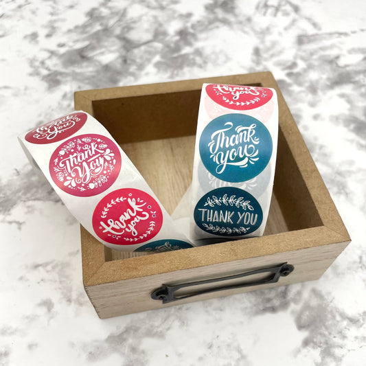 Hand-drawn Type Thank You Stickers - 500/roll