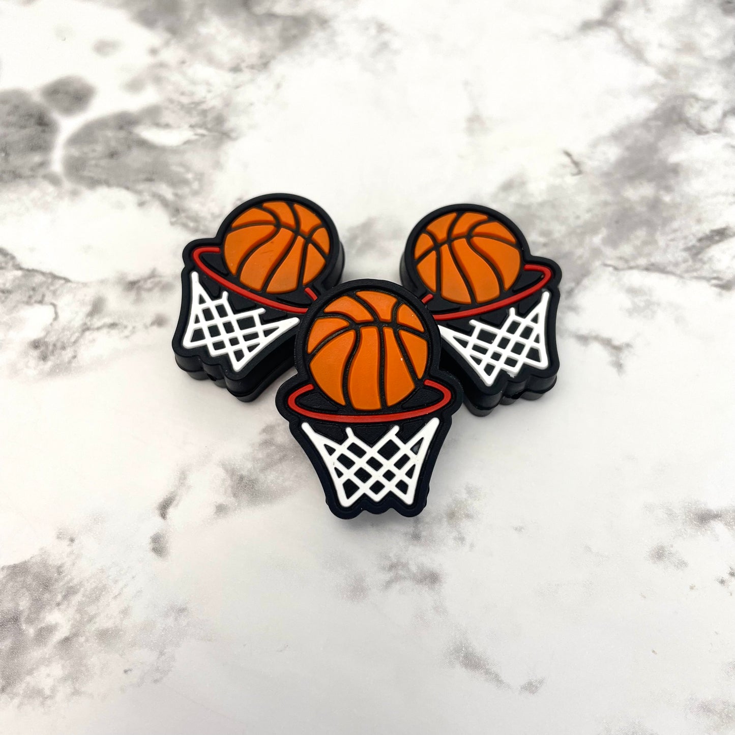 Basketball Hoop Silicone Focal Bead