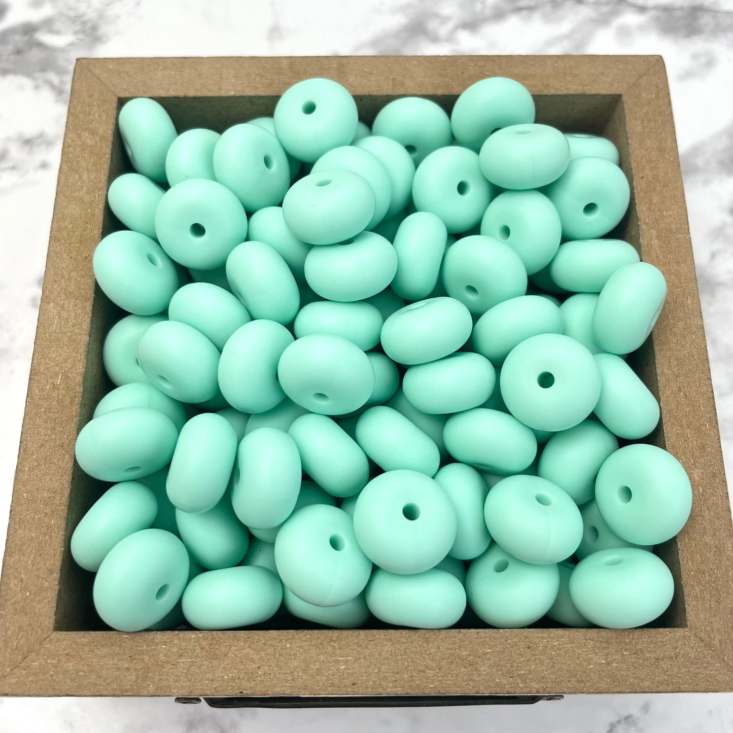 14mm Abacus Silicone Beads - Mint