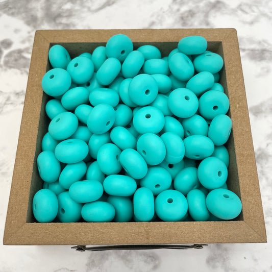 14mm Abacus Silicone Beads - Turquoise