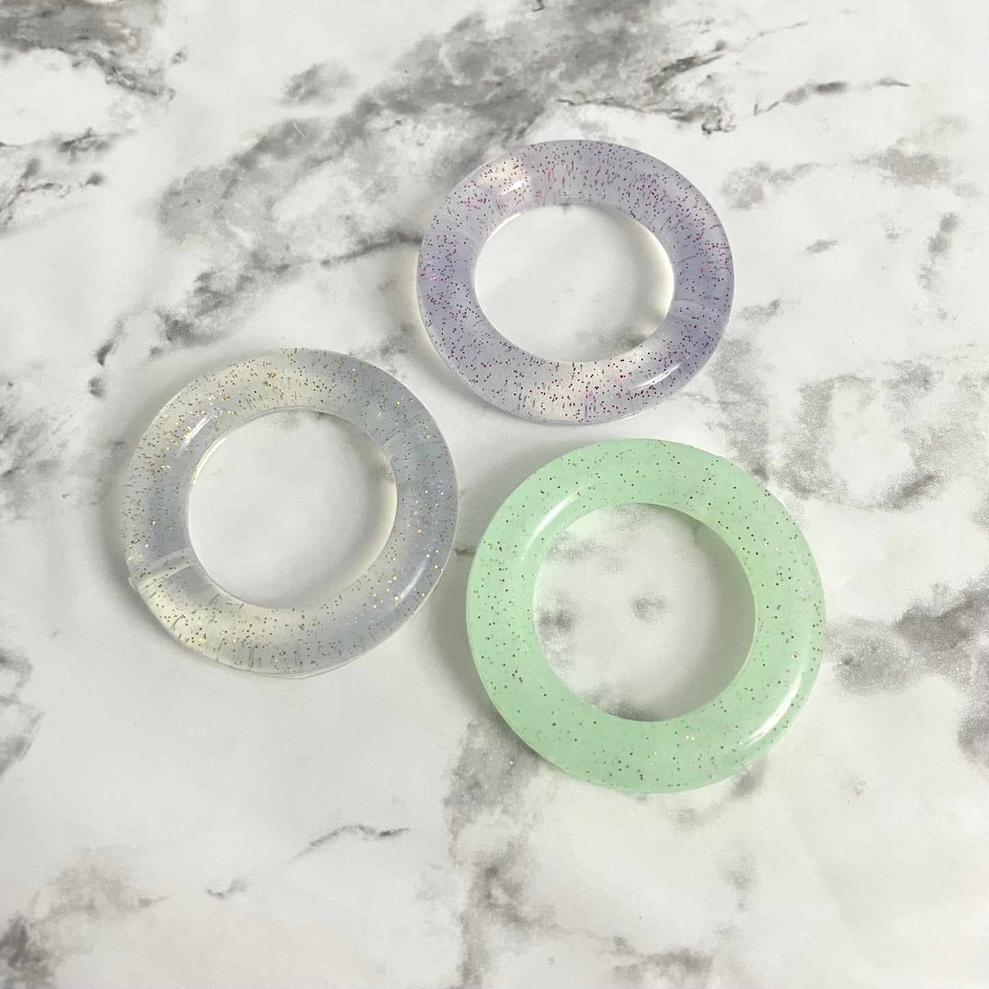 Glitter Circle Silicone Rings