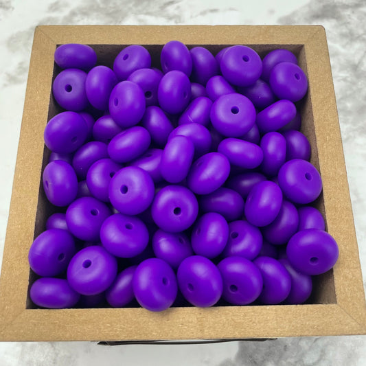 14mm Abacus Silicone Beads - Grape Purple