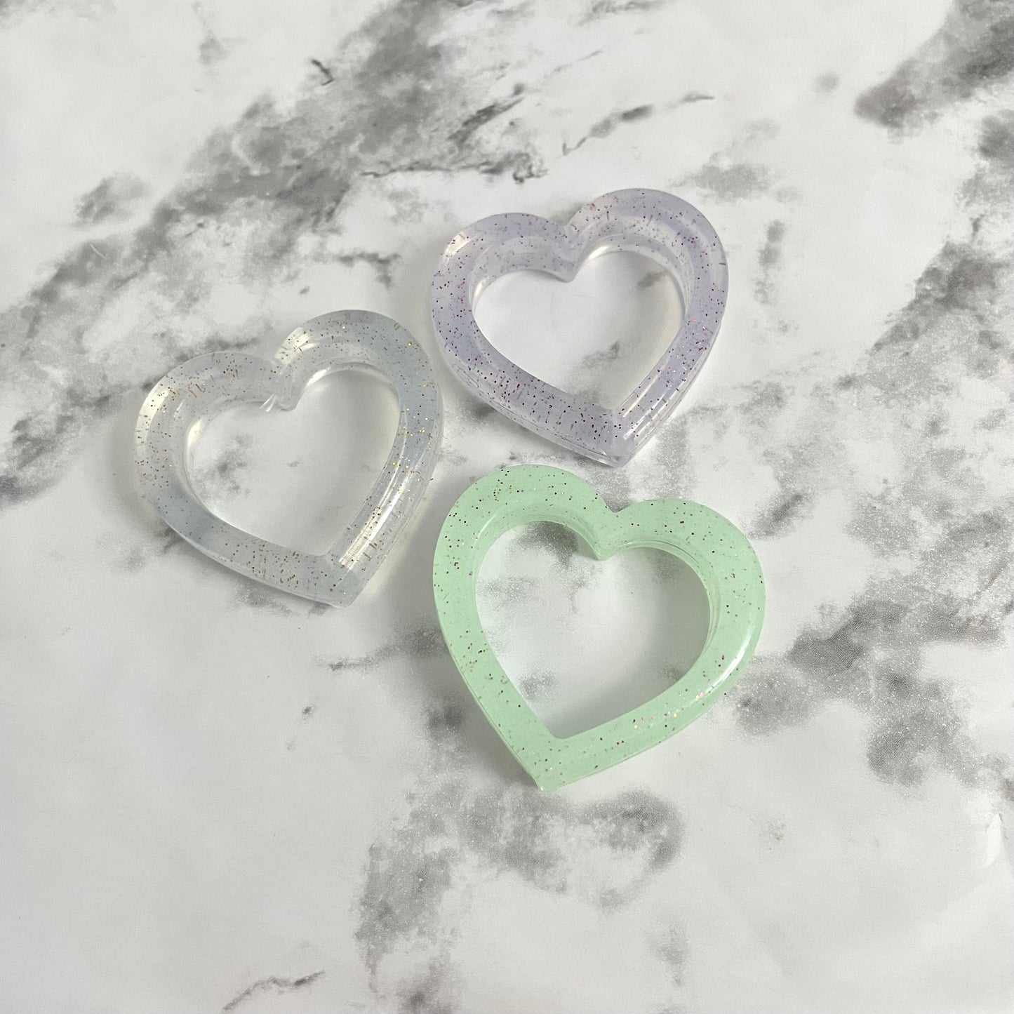 Glitter Heart Silicone Rings