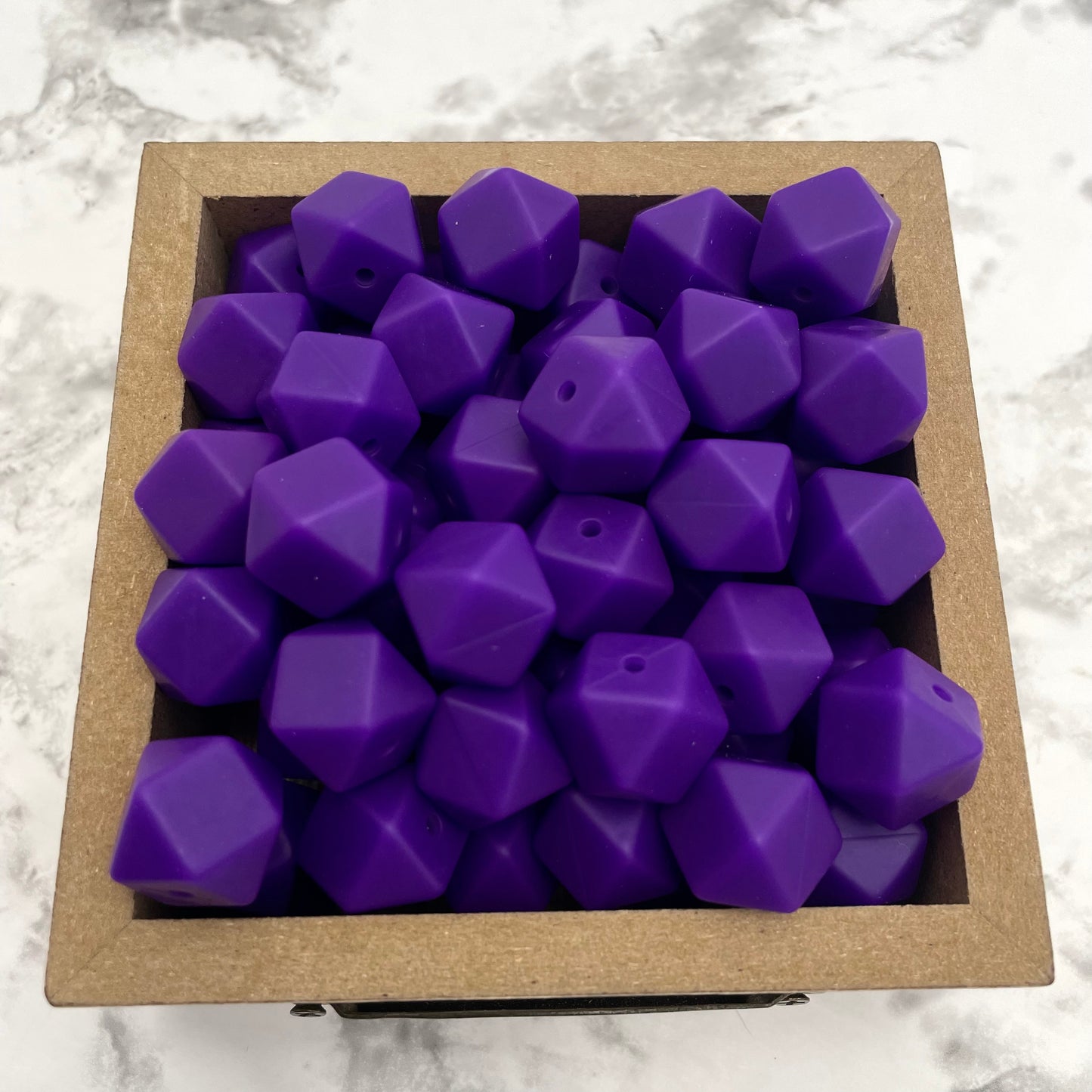 Hex 14mm Silicone Beads - Grape Purple