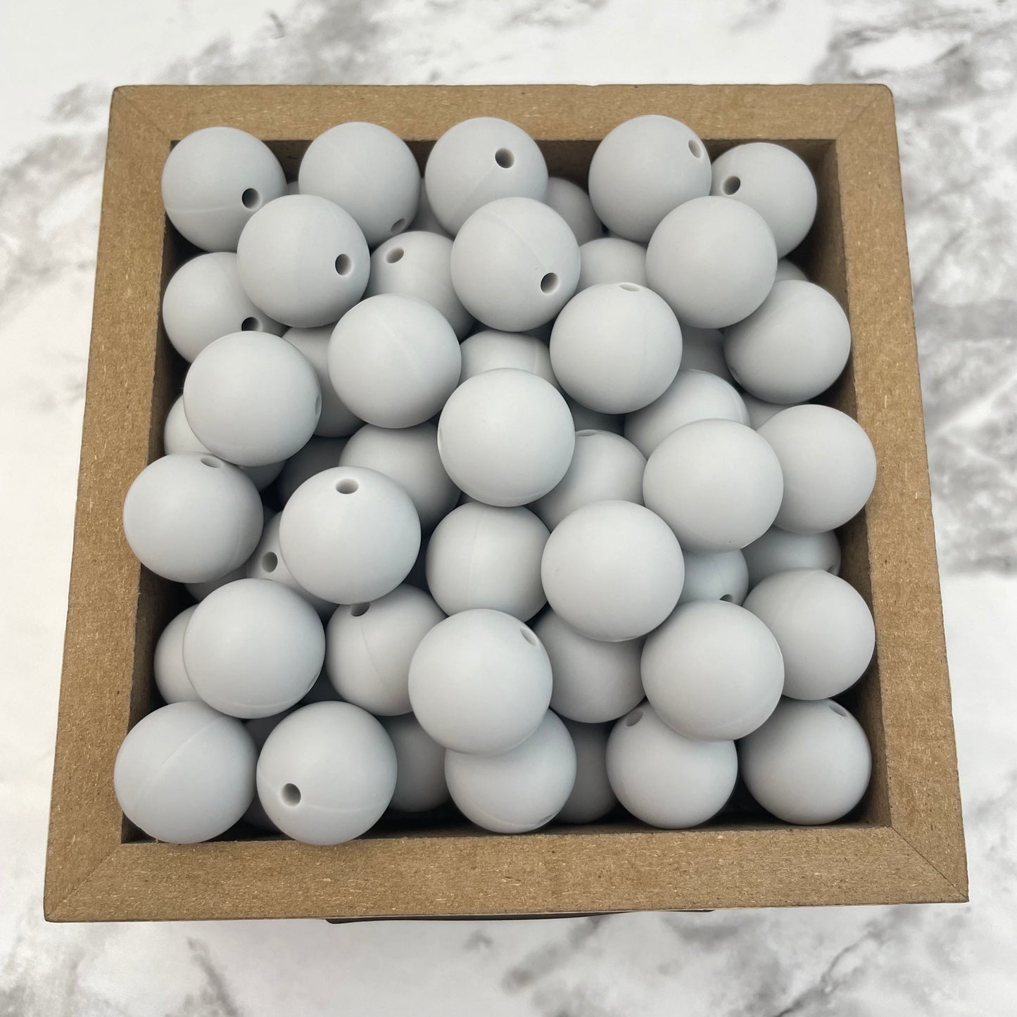 15mm Round Silicone Beads - Light Gray