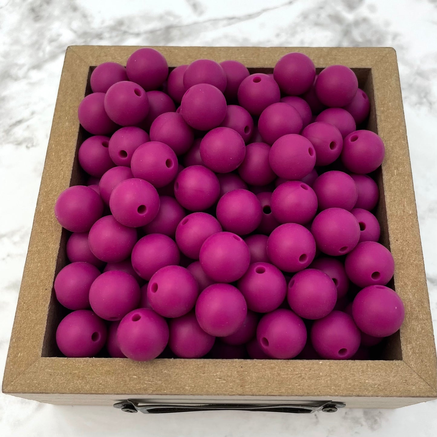 12mm Round Silicone Beads - Plum