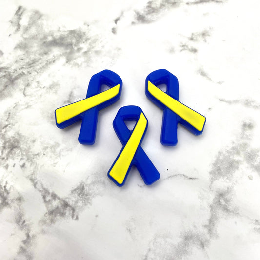 Down Syndrome Ribbon Silicone Focal Bead