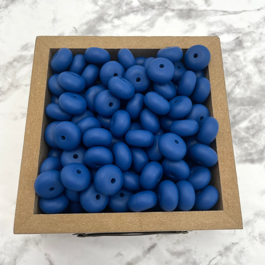 14mm Abacus Silicone Beads - Sapphire