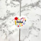 Teacher Heart Printed Silicone Focal Bead