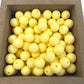 12mm Round Silicone Beads - Butter Yellow