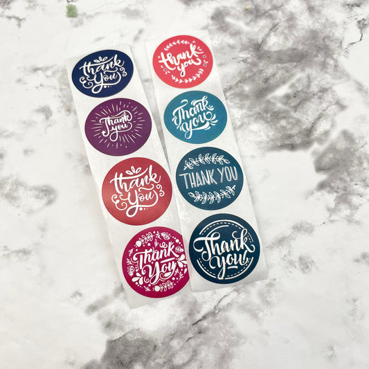 Hand-drawn Type Thank You Stickers - 500/roll