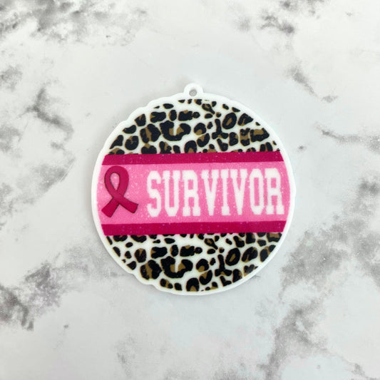 Survivor Leopard Round Planar Resin Flatback with Hole