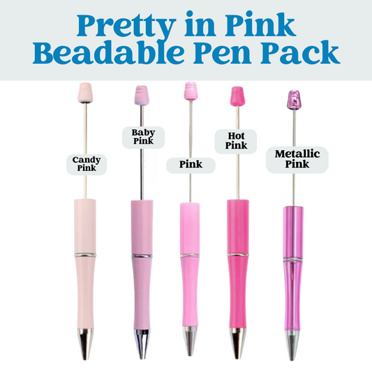 Pretty in Pink Beadable Pen Pack (5 Pens)