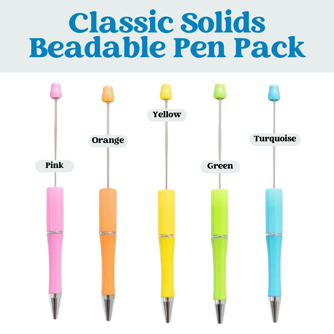 Classic Solids Beadable Pen Pack (5 Pens)