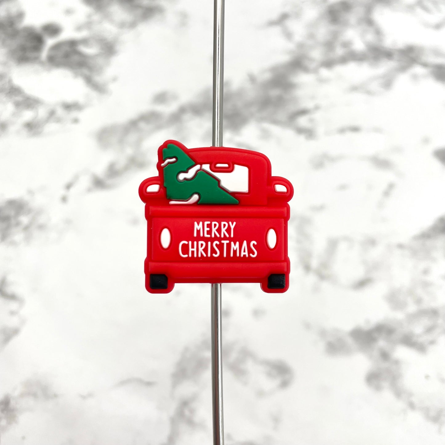 Christmas Truck Silicone Focal Bead