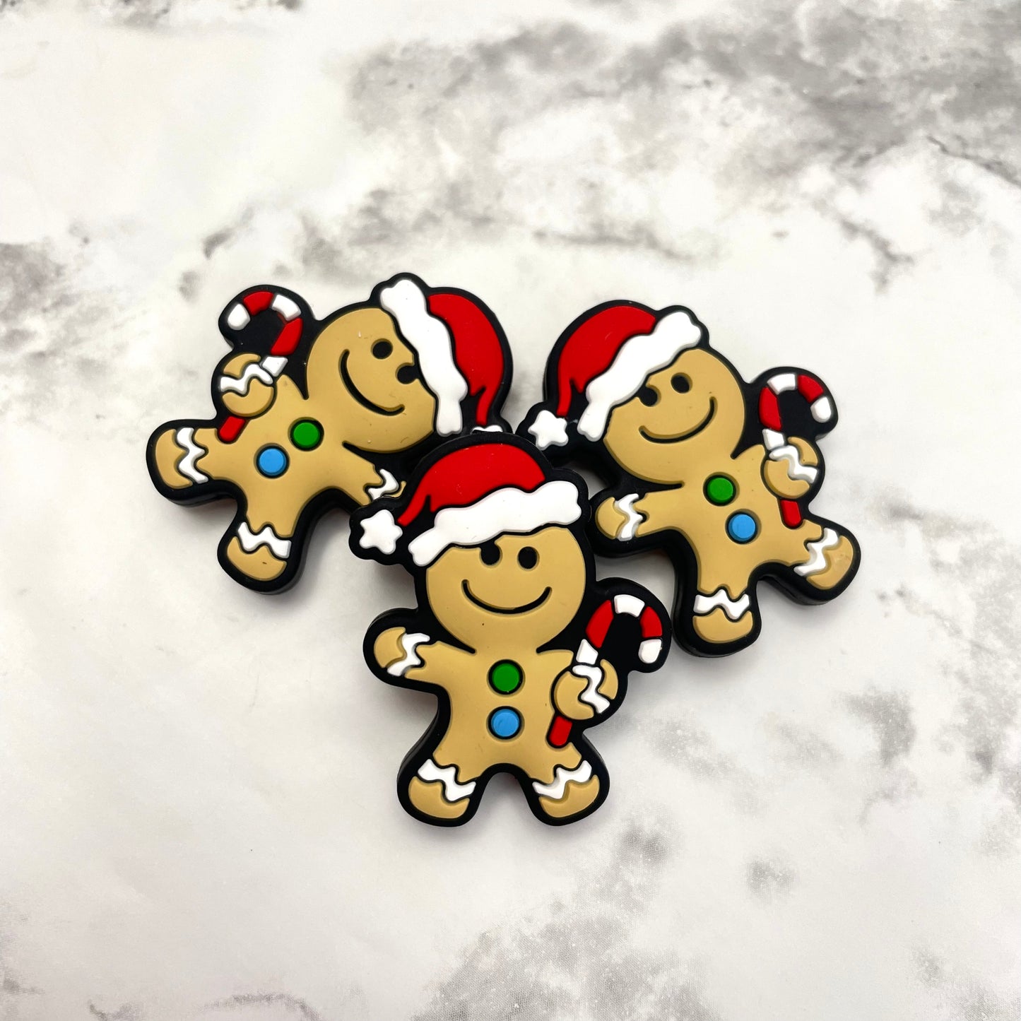 Christmas Spirit Gingerbread Silicone Focal Bead