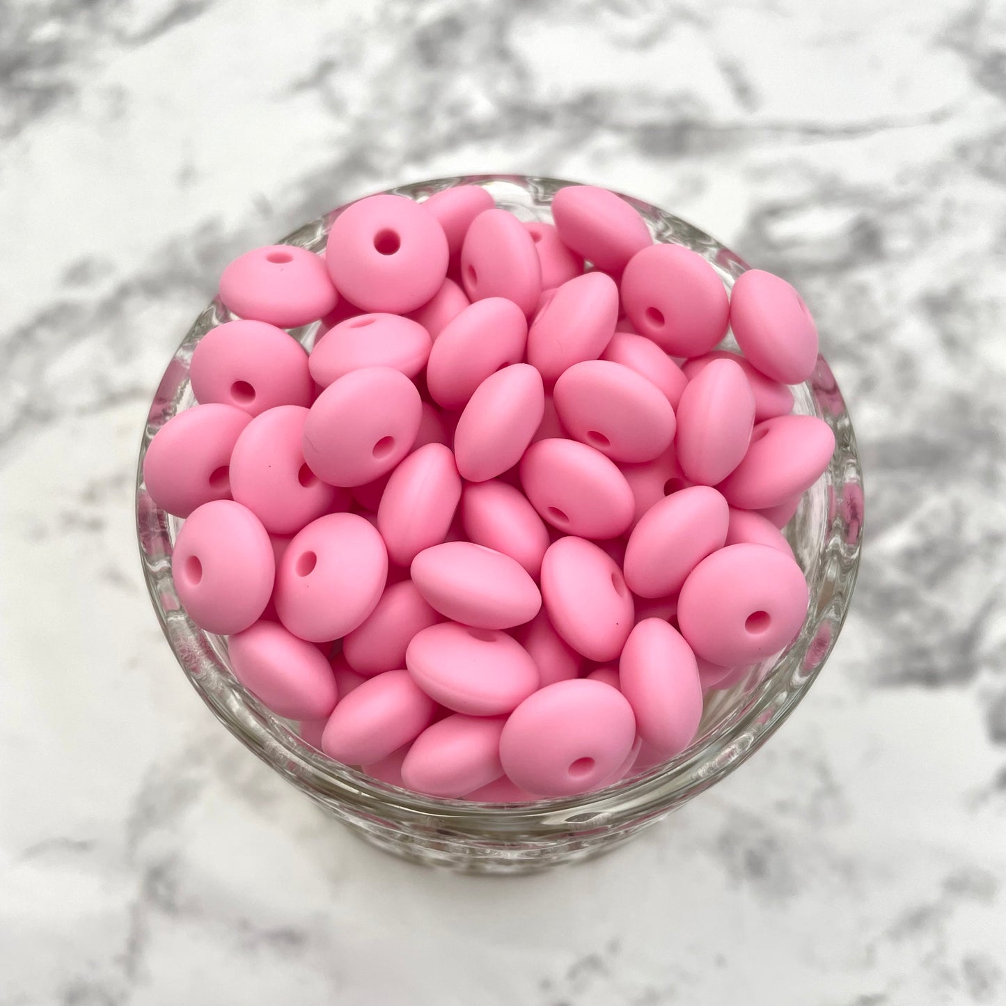 12mm Lentil Silicone Beads - Pink Lemonade