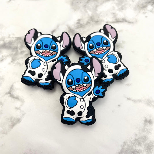 Cow Stitcheroo Silicone Focal Bead