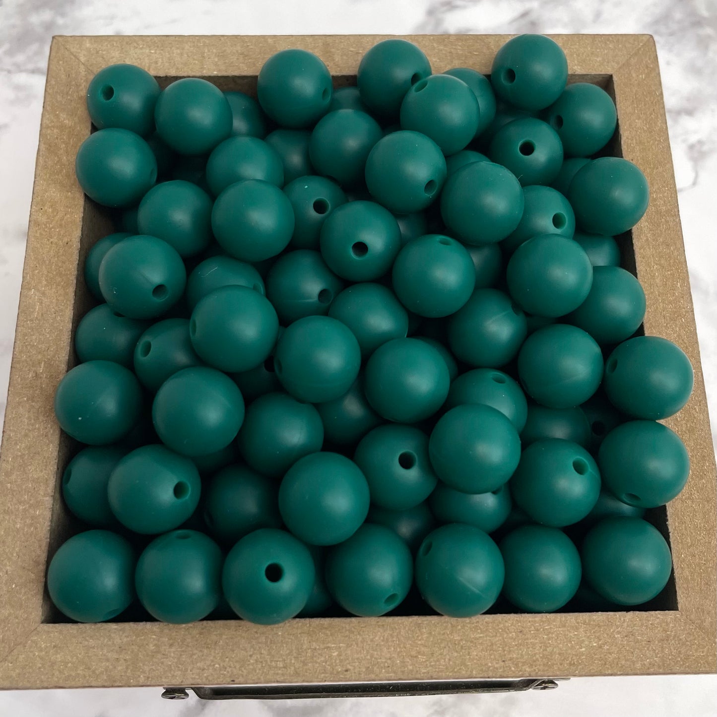 12mm Round Silicone Beads - Atrovirens