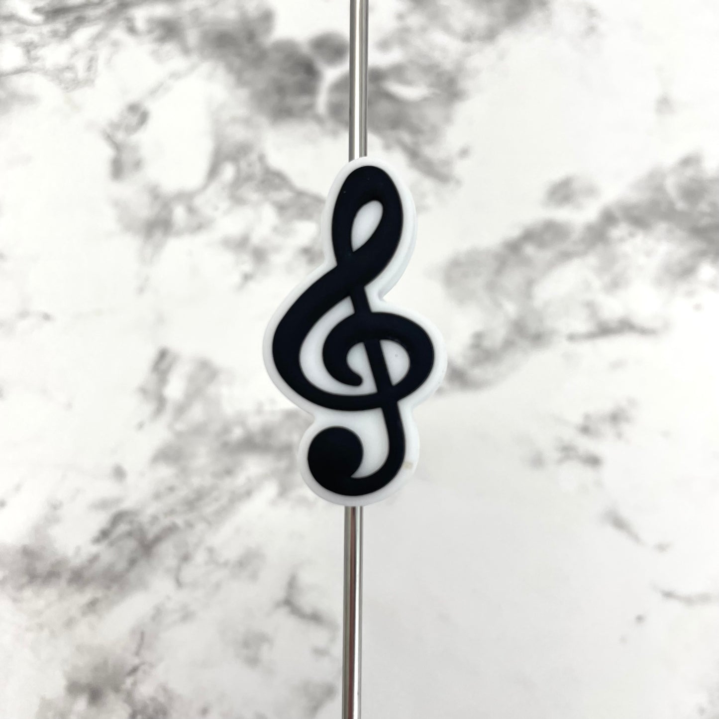 Treble Clef Music Silicone Focal Bead