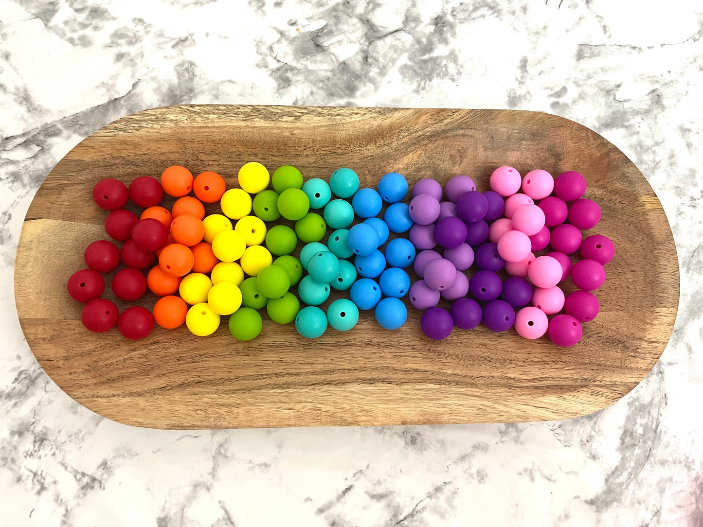 Rainbow Silicone Bead Packs (100pcs)