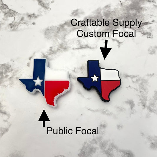 Texas State PUBLIC Silicone Focal Bead