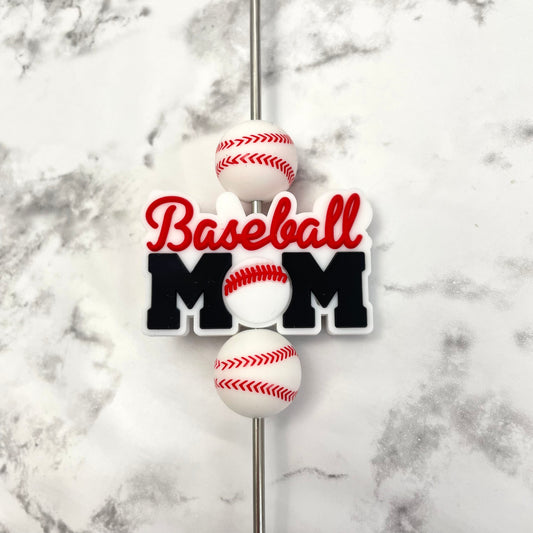 Baseball Mom Silicone Focal Bead