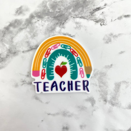 Teacher Pencil Rainbow Planar Resin Flatback