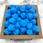 Hex 14mm Silicone Beads - Deep Sky Blue