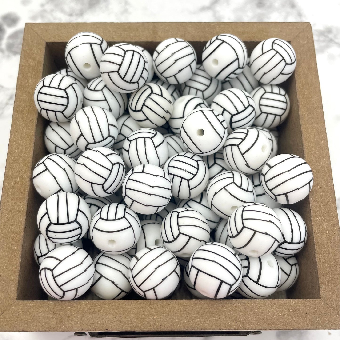 Sports 15mm Silicone Printed Bead