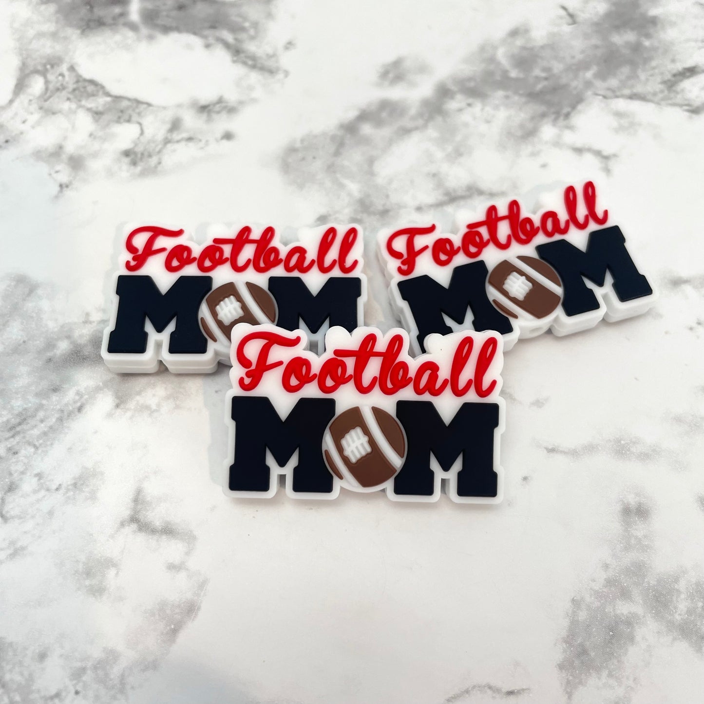 Football Mom Silicone Focal Bead