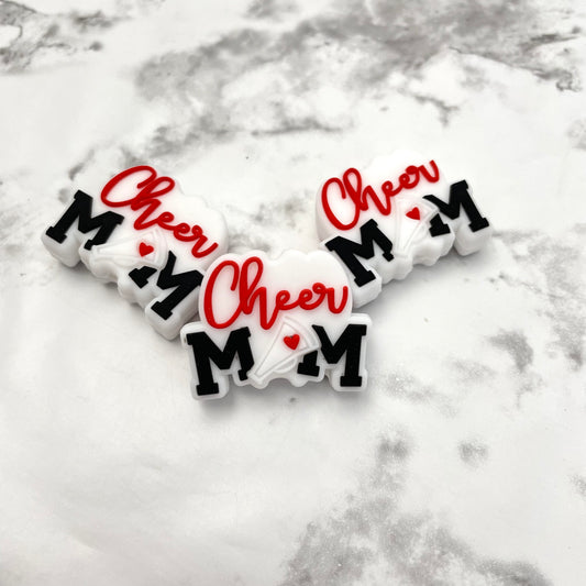 Cheer Mom Silicone Focal Bead