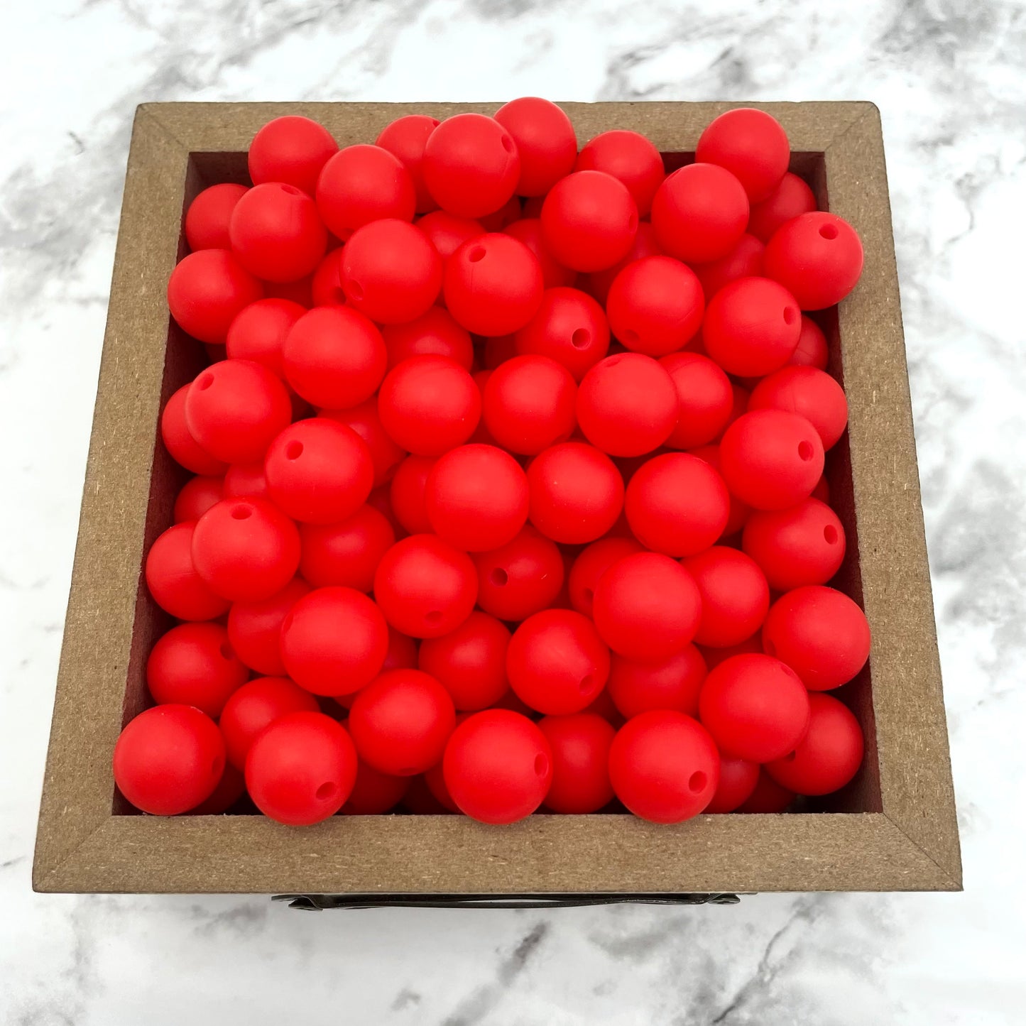 12mm Round Silicone Beads - Strawberry Red