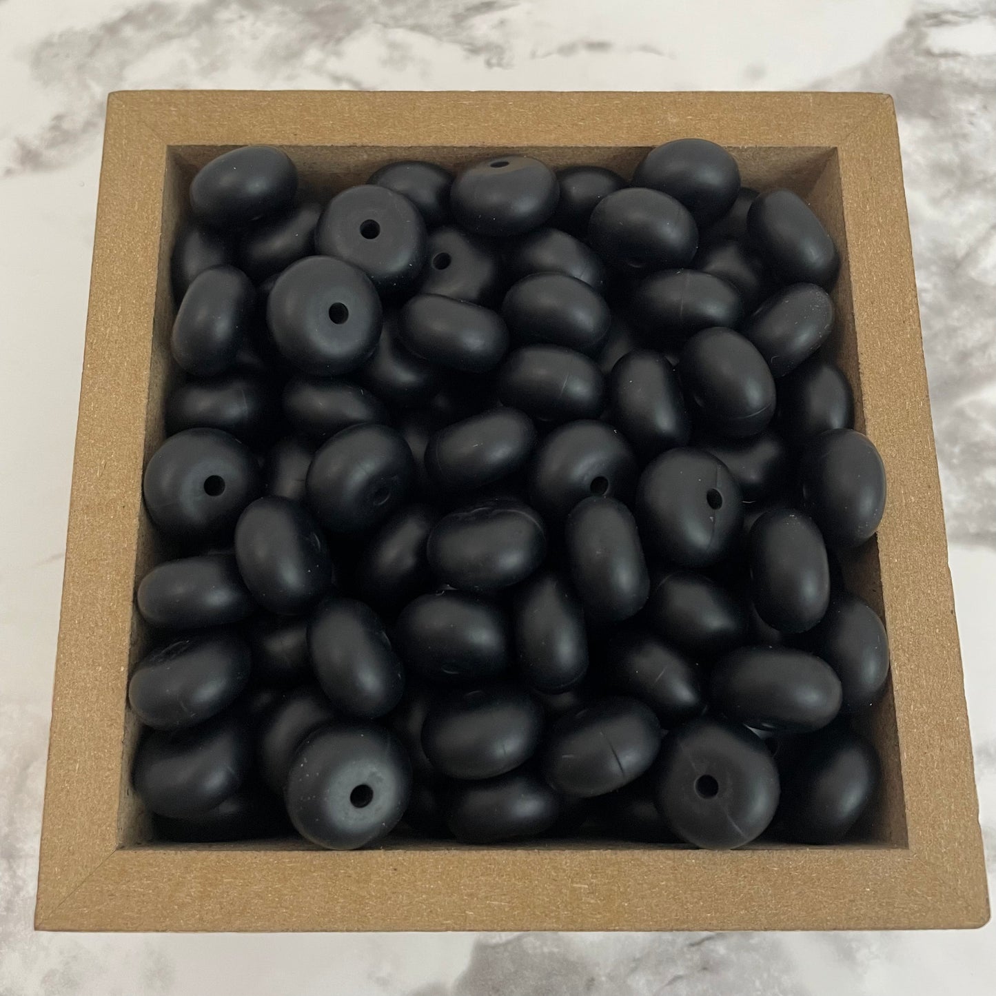 14mm Abacus Silicone Beads - Black