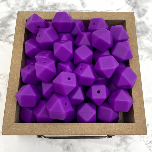 Hex 14mm Silicone Beads - Lavender